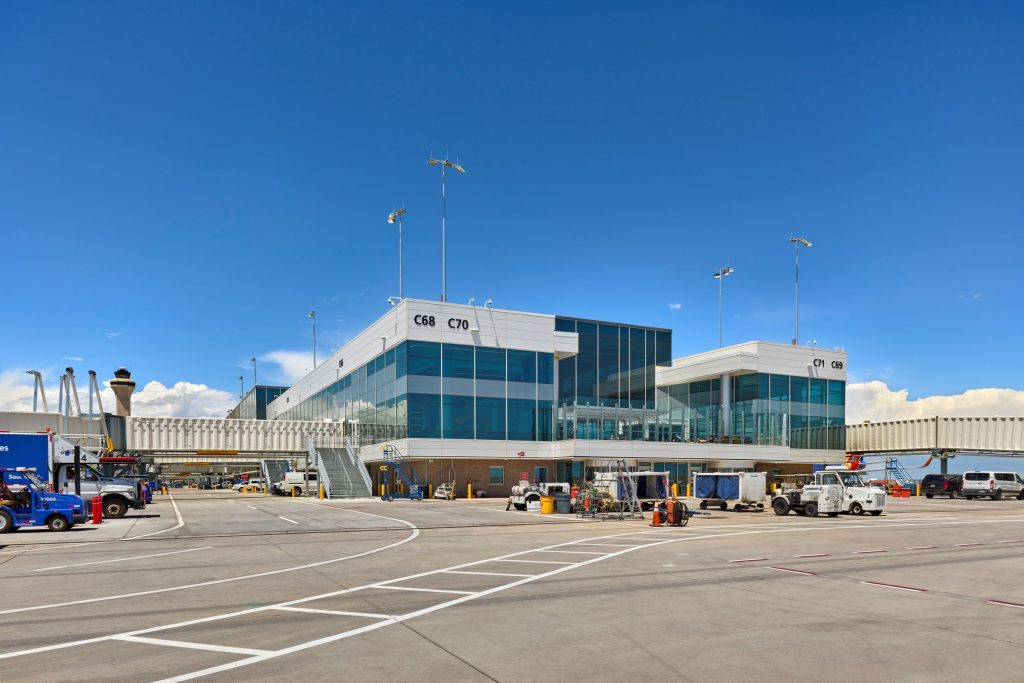 Concourse C gates at Denver International Airport