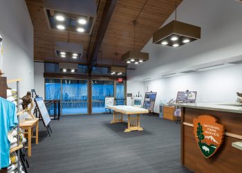 Interior of National Park Services CURE (Coalition on Urban Renewal & Education) space at Elk Creek in Gunnison, Colorado