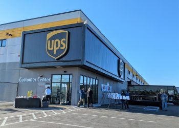 Corner of UPS customer and distribution center in Monument, CO